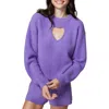 Florence By Mills Cloud Heart Cutout Bouclé Sweater In Dahlia Purple