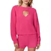 Florence By Mills Cloud Heart Cutout Bouclé Sweater In Fuchsia Purple