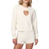 Florence By Mills Cloud Heart Cutout Bouclé Sweater In Jet Stream