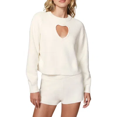 Florence By Mills Cloud Heart Cutout Bouclé Sweater In Jet Stream