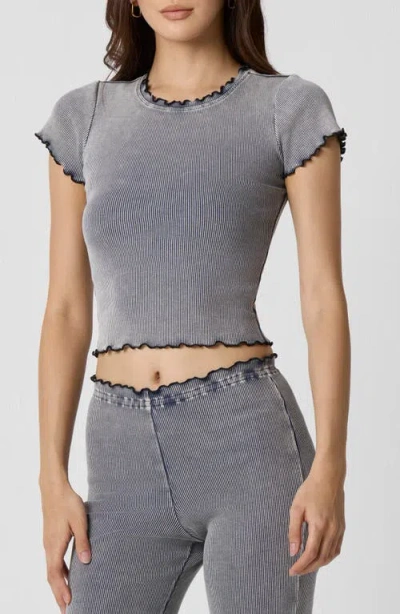 Florence By Mills Core Washed Rib Crop T-shirt In Gray
