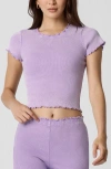 Florence By Mills Core Washed Rib Crop T-shirt In Purple