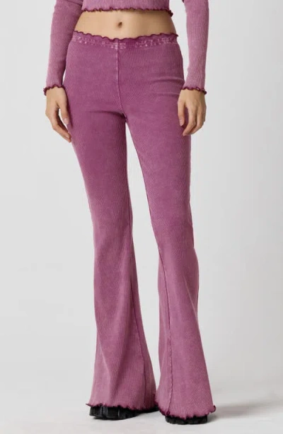 Florence By Mills Core Washed Rib Stretch Cotton Pants In Purple