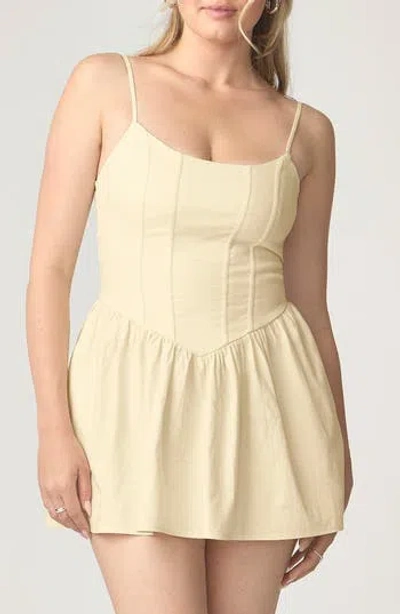 Florence By Mills Corset Fit & Flare Minidress In Yellow