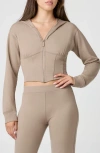 Florence By Mills Corset Zip Hoodie In Brown