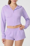 Florence By Mills Corset Zip Hoodie In Purple