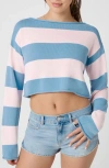 Florence By Mills Cotton Blend Crop Rugby Sweater In Multi