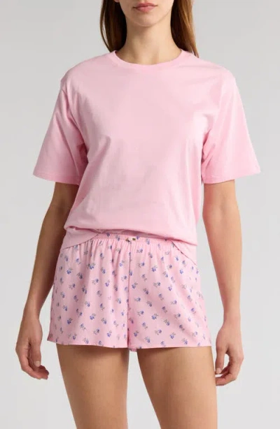 Florence By Mills Couch Date Oversize Cotton T-shirt In Candy Pink