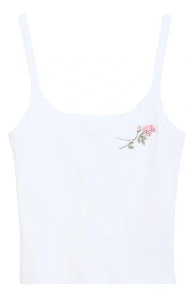 Florence By Mills Couch Date Rose Embroidered Crop Rib Tank In Pattern