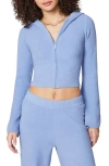 Florence By Mills Cozy Crop Zip Sweater Hoodie In Endless Sky