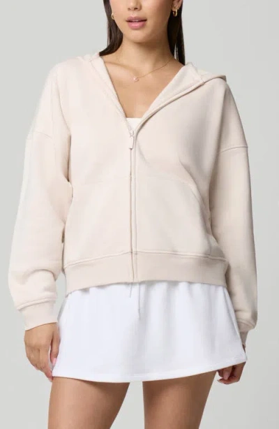 Florence By Mills Cozy Crush Forever Embroidered Oversize Graphic Zip Hoodie In Neutral