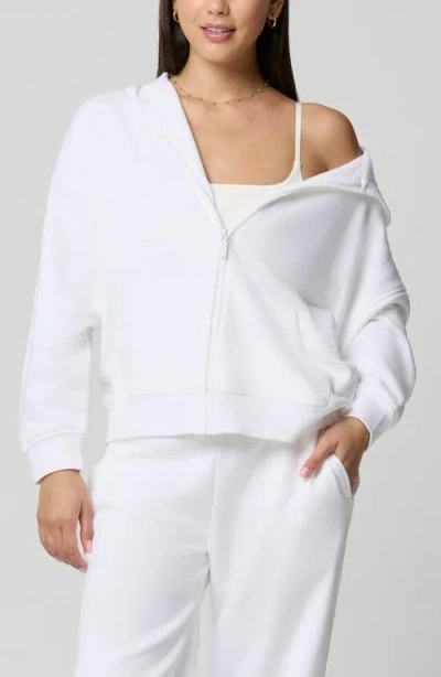 Florence By Mills Cozy Crush Forever Embroidered Oversize Graphic Zip Hoodie In White