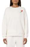 Florence By Mills Cozy Crush Forever Embroidered Oversize Sweatshirt In Jet Str Rose