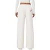 Florence By Mills Cozy Crush Forever Embroidered Wide Leg Sweatpants In Jet Str Rose