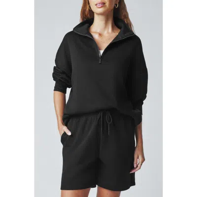 Florence By Mills Cozy Crush Half-zip Cotton Blend Sweatshirt In Black