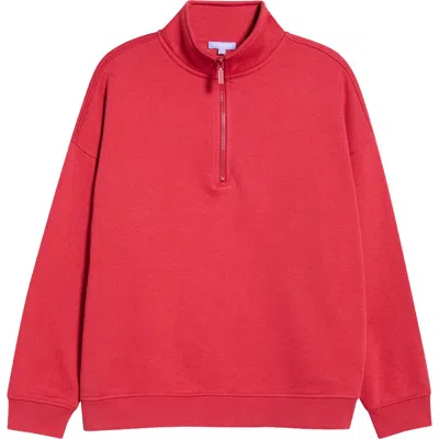Florence By Mills Cozy Crush Half-zip Cotton Blend Sweatshirt In Red