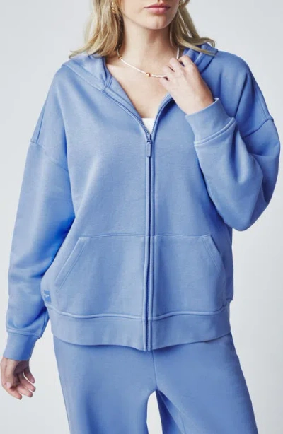 Florence By Mills Cozy Crush Oversize Zip Hoodie In Blue