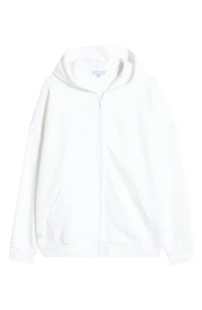Florence By Mills Cozy Crush Oversize Zip Hoodie In Bright White