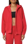 Florence By Mills Cozy Crush Oversize Zip Hoodie In Scarlet