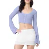 Florence By Mills Crop Cardigan In Purple