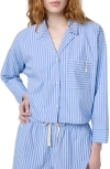 Florence By Mills Crop Pajama Top In Wind Stripe