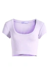 Florence By Mills Softie Rib Short Sleeve Crop Top In Soft Millie Lavender