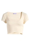 Florence By Mills Crop Rib Top In Whitecap Grey