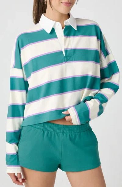 Florence By Mills Crop Rugby Shirt In Blue