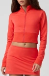 Florence By Mills Crop Stretch Cotton Blend Track Jacket