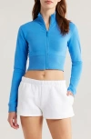 Florence By Mills Crop Stretch Cotton Blend Track Jacket In Regatta