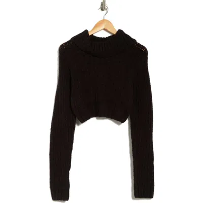 Florence By Mills Crop Turtleneck Sweater In Black