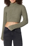 Florence By Mills Crop Turtleneck Sweater In Dusty Olive