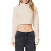 Shop Florence By Mills Crop Turtleneck Sweater In Whitecap Grey