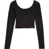 Florence By Mills Cross Back Crop Sweater In Black