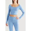 Florence By Mills Cross Back Crop Sweater In Endless Sky