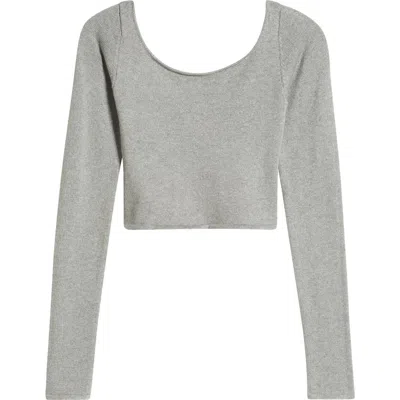 Florence By Mills Cross Back Crop Sweater In Heather Grey