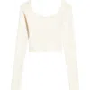 Florence By Mills Cross Back Crop Sweater In Whitecap