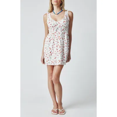Florence By Mills Ditsy Floral Lace Trim Minidress In White