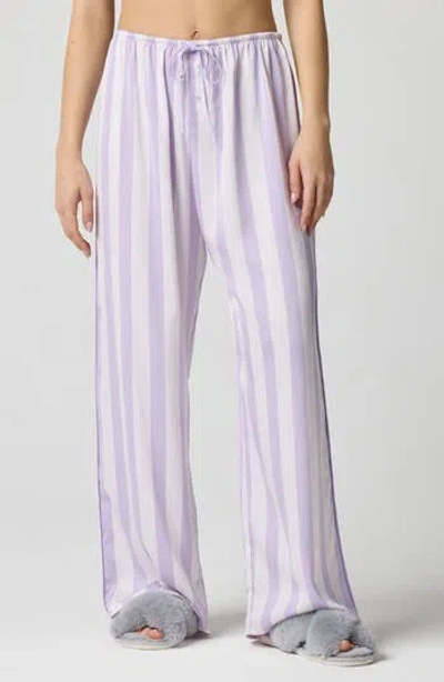 Florence By Mills Drawstring Waist Satin Pajama Pants In Purple