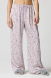 Florence By Mills Drawstring Waist Satin Pajama Pants In Purple