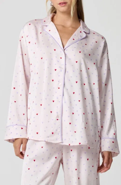 Florence By Mills Dream Satin Pajama Shirt In Multi
