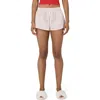 Florence By Mills Easy Cheeky Stripe Boxer Shorts In Rose Stripe Jet Stm