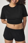 Florence By Mills Elasticized Back Crop T-shirt In Black