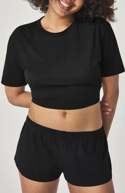 Florence By Mills Elasticized Back Crop T-shirt In Black