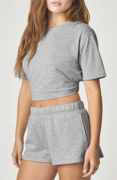 Florence By Mills Elasticized Back Crop T-shirt In Gray