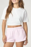 Florence By Mills Elasticized Back Crop T-shirt In White