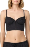 Florence By Mills Embroidered Crop Cotton Top In Black