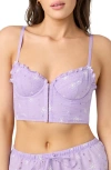 Florence By Mills Embroidered Crop Cotton Top In Millie Lavender/green Essence