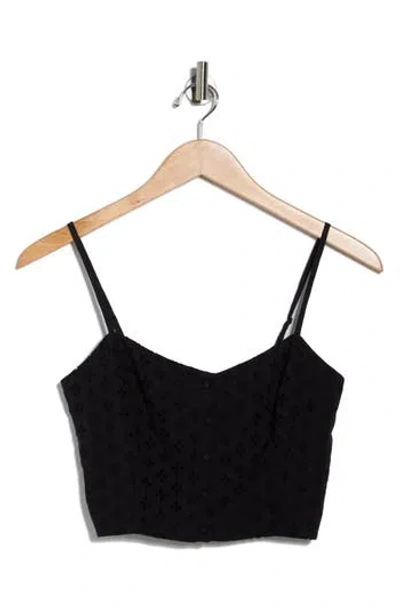 Florence By Mills Eyelet Button-up Camisole In Black
