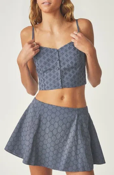 Florence By Mills Eyelet Button-up Camisole In Gray